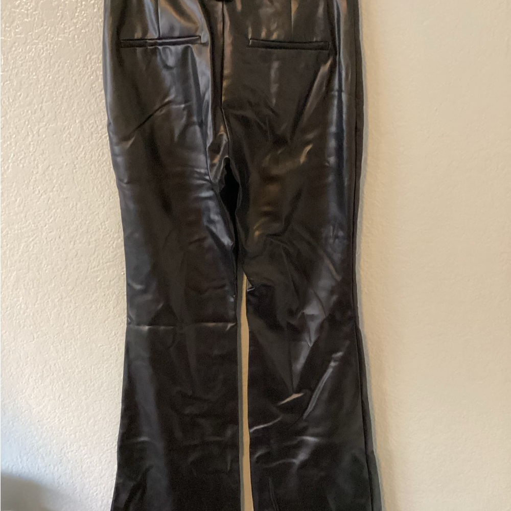 Zara Faux Leather Black Pants - Picture 5 of 9
